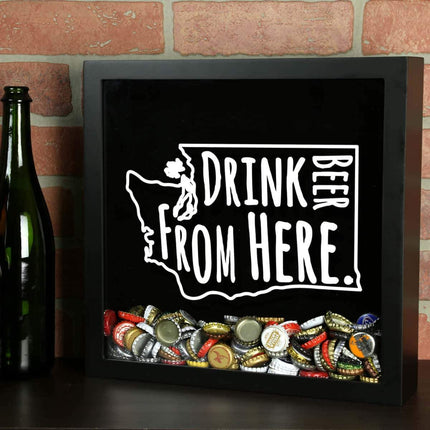 Washington Drink Beer From Here Beer Cap Shadow Box