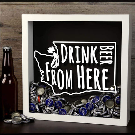 Washington Drink Beer From Here Beer Cap Shadow Box