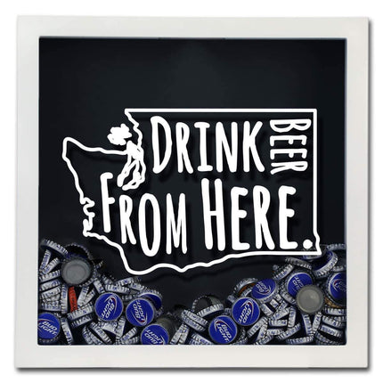 Washington Drink Beer From Here Beer Cap Shadow Box