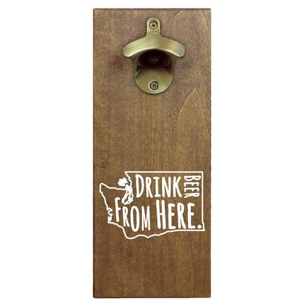 Washington Drink Beer From Here Cap Catching Magnetic Bottle Opener