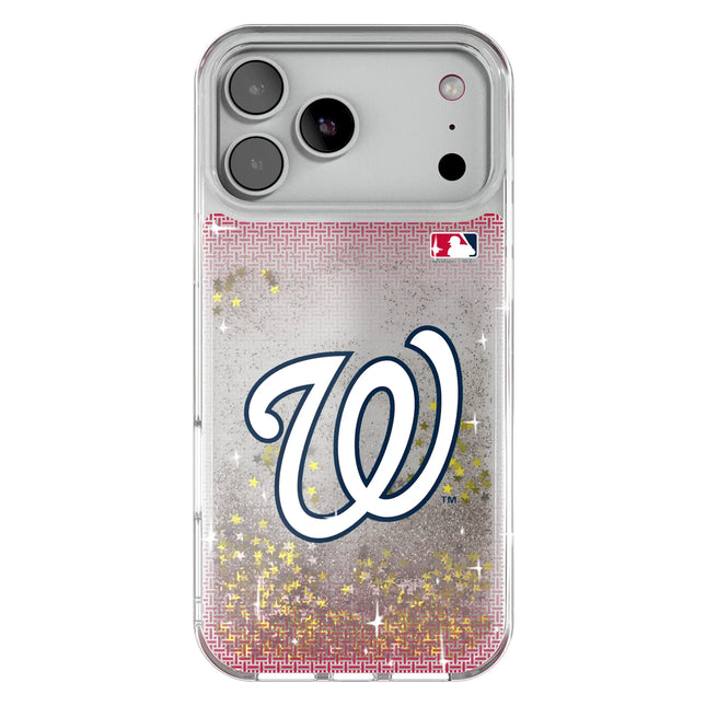Washington Nationals Linen Glitter Phone Case for Apple iPhone