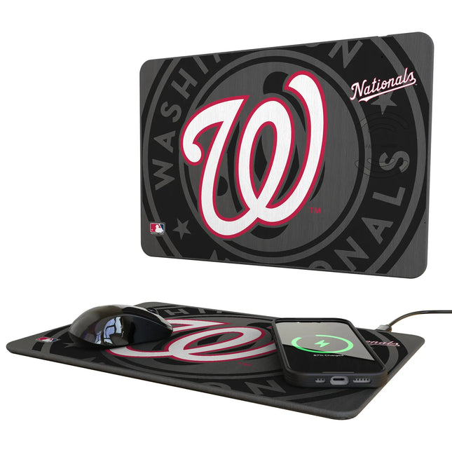 Washington Nationals Monocolor Tilt 15-Watt Wireless Charger and Mouse Pad