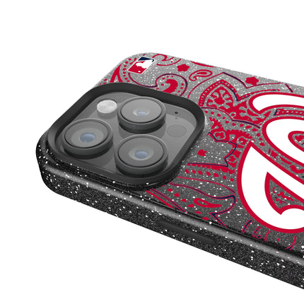 Washington Nationals Paisley Black Bling Phone Case for Apple iPhone