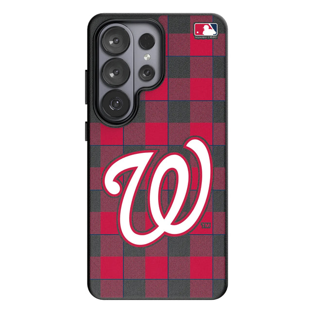 Washington Nationals Plaid MagSafe Compatible Phone Case for Samsung Galaxy