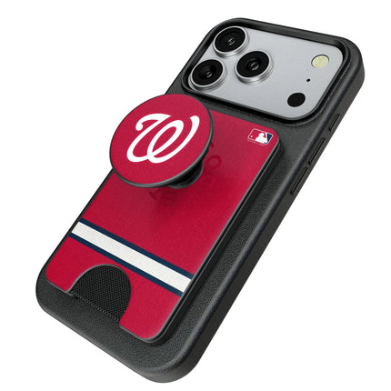 Washington Nationals Stripe PopSockets MagSafe-Compatible PopWallet+