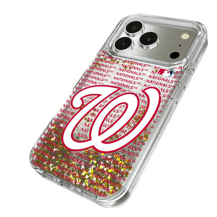 Washington Nationals Text Backdrop Glitter Phone Case for Apple iPhone