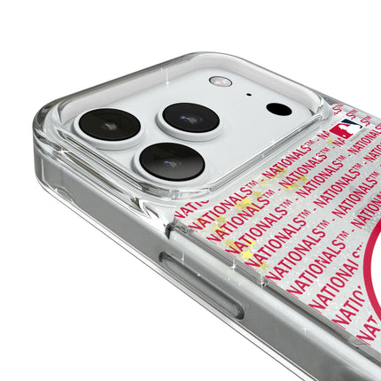 Washington Nationals Text Backdrop Glitter Phone Case for Apple iPhone