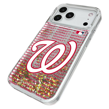 Washington Nationals Text Backdrop Glitter Phone Case for Apple iPhone