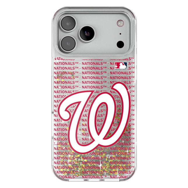 Washington Nationals Text Backdrop Glitter Phone Case for Apple iPhone