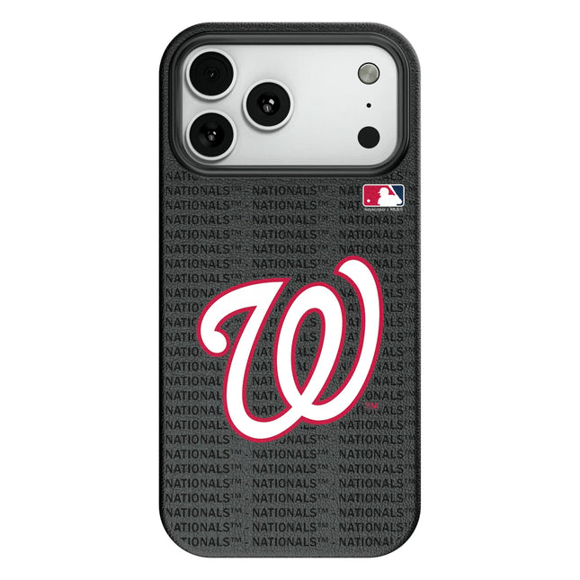 Washington Nationals Text Backdrop MagSafe Compatible Phone Case for Apple iPhone
