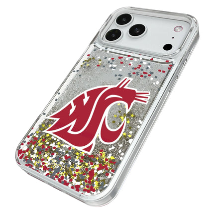 Washington State University Cougars Confetti Glitter Phone Case for Apple iPhone