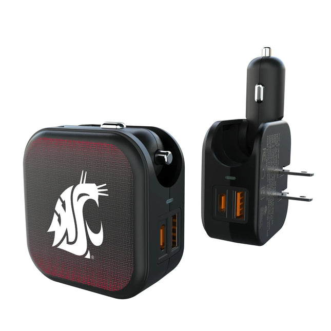 Washington State University Cougars Linen 2 in 1 USB A/C Charger