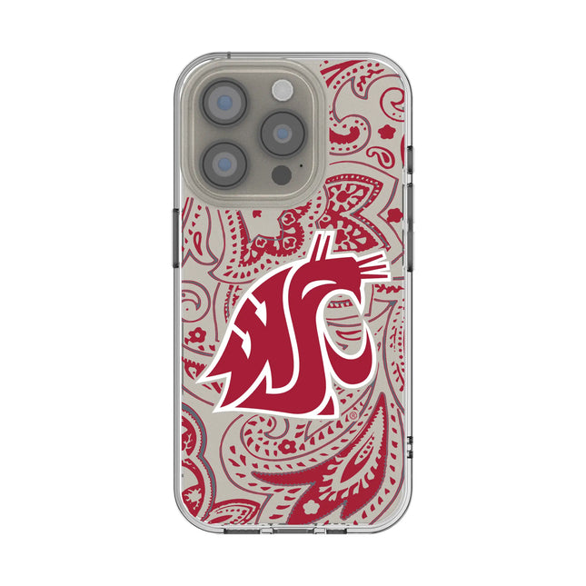 Washington State University Cougars Paisley Clear Phone Case for Apple iPhone