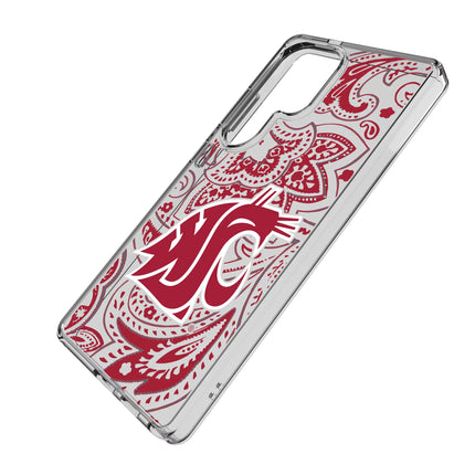 Washington State University Cougars Paisley Clear Phone Case for Samsung Galaxy