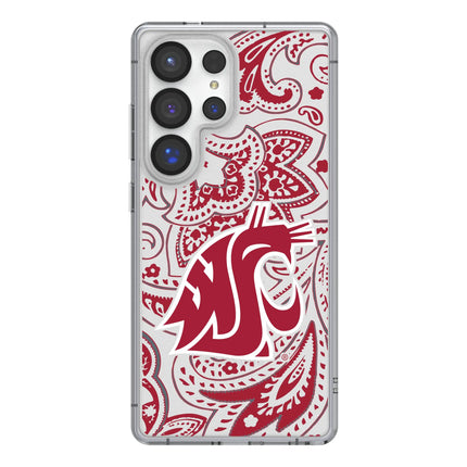 Washington State University Cougars Paisley Clear Phone Case for Samsung Galaxy
