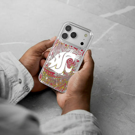 Washington State University Cougars Paisley Glitter Phone Case for Apple iPhone
