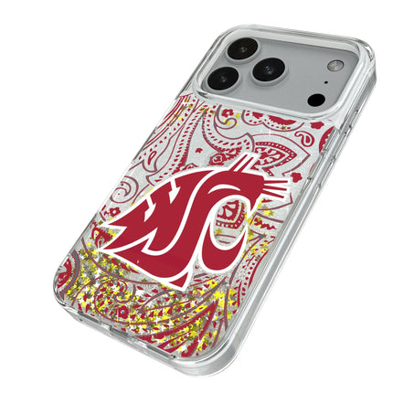 Washington State University Cougars Paisley Glitter Phone Case for Apple iPhone