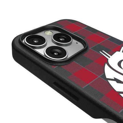 Washington State University Cougars Plaid MagSafe Compatible Phone Case for Apple iPhone