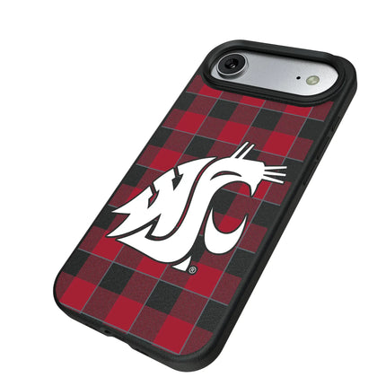 Washington State University Cougars Plaid MagSafe Compatible Phone Case for Apple iPhone