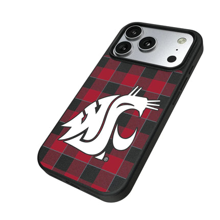 Washington State University Cougars Plaid MagSafe Compatible Phone Case for Apple iPhone