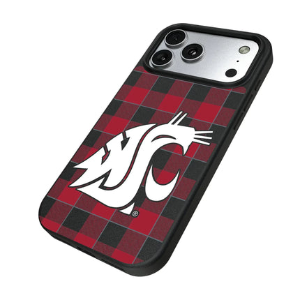 Washington State University Cougars Plaid MagSafe Compatible Phone Case for Apple iPhone