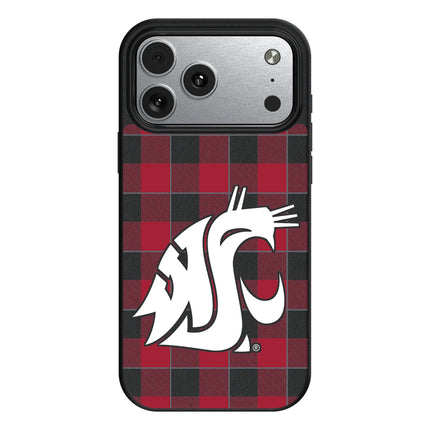Washington State University Cougars Plaid MagSafe Compatible Phone Case for Apple iPhone