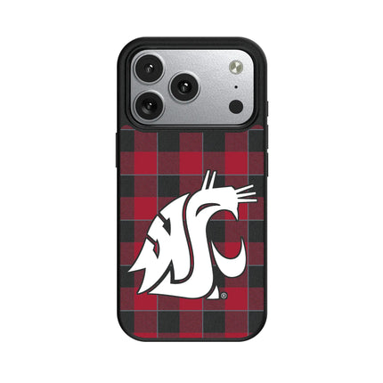 Washington State University Cougars Plaid MagSafe Compatible Phone Case for Apple iPhone