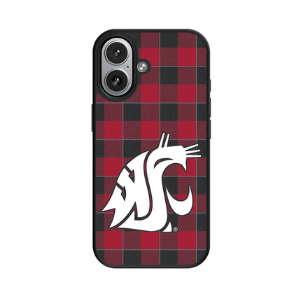 Washington State University Cougars Plaid MagSafe Compatible Phone Case for Apple iPhone