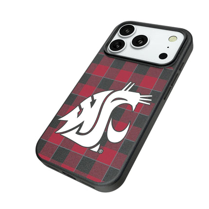 Washington State University Cougars Plaid MagSafe Compatible Phone Case for Apple iPhone