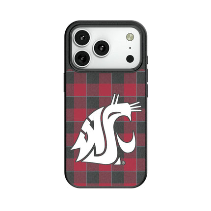 Washington State University Cougars Plaid MagSafe Compatible Phone Case for Apple iPhone