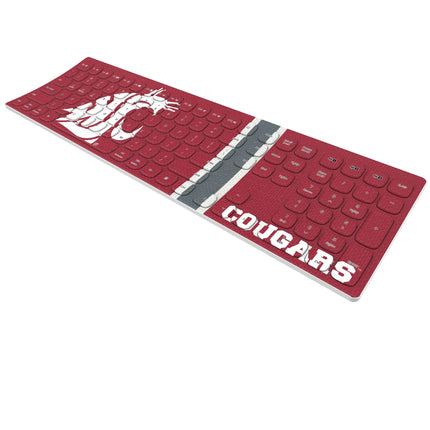 Washington State University Cougars Stripe Curved Wireless Keyboard