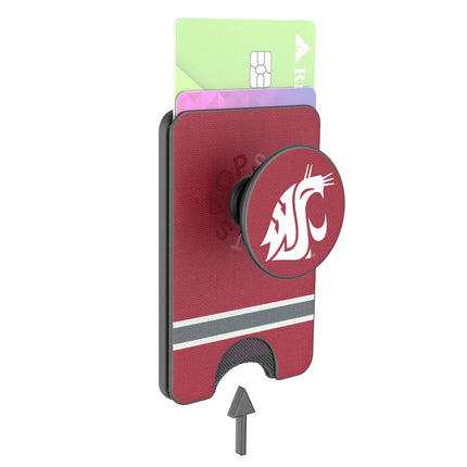 Washington State University Cougars Stripe PopSockets MagSafe-Compatible PopWallet+