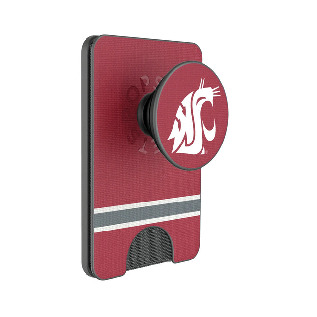 Washington State University Cougars Stripe PopSockets MagSafe-Compatible PopWallet+