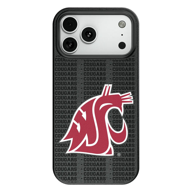 Washington State University Cougars Text Backdrop MagSafe Compatible Phone Case for Apple iPhone