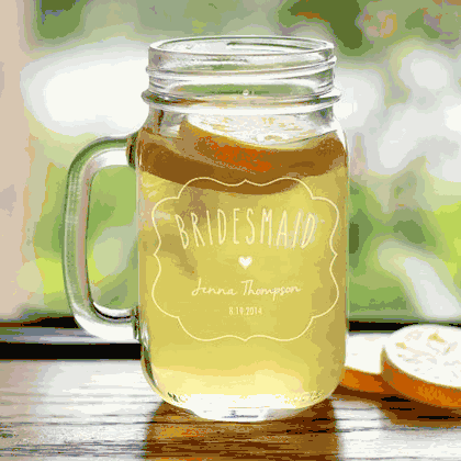 Wedding Party Personalized Mason Jar