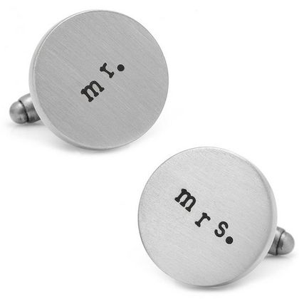 Wedding Series Silver Mr and Mrs Cufflinks