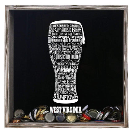 West Virginia Beer Typography Shadow Box