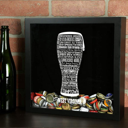 West Virginia Beer Typography Shadow Box