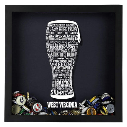 West Virginia Beer Typography Shadow Box