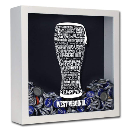 West Virginia Beer Typography Shadow Box
