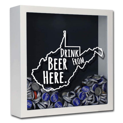 West Virginia Drink Beer From Here Beer Cap Shadow Box