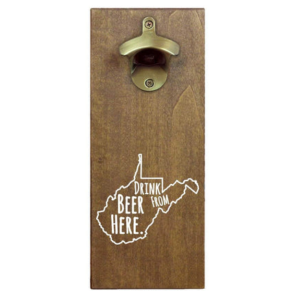 West Virginia Drink Beer From Here Cap Catching Magnetic Bottle Opener