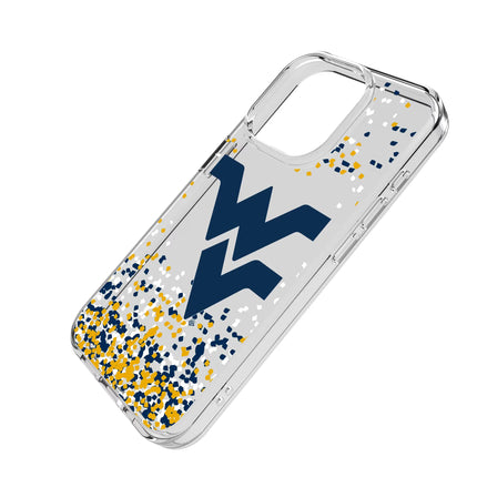 West Virginia University Mountaineers Confetti Clear Phone Case for Apple iPhone