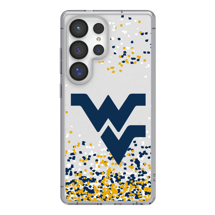 West Virginia University Mountaineers Confetti Clear Phone Case for Samsung Galaxy