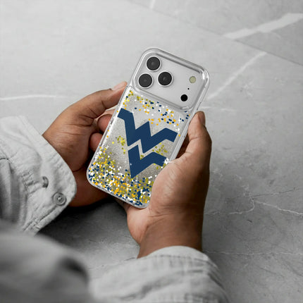 West Virginia University Mountaineers Confetti Glitter Phone Case for Apple iPhone