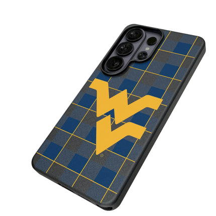 West Virginia University Mountaineers Plaid MagSafe Compatible Phone Case for Samsung Galaxy