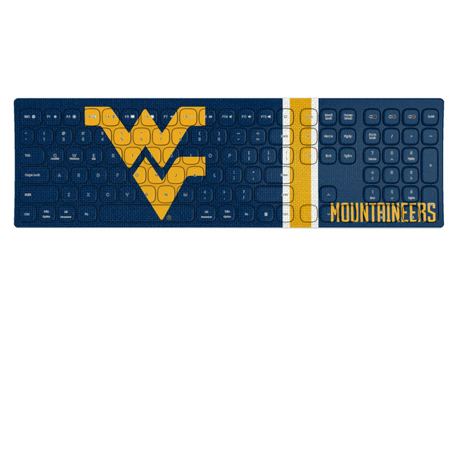 West Virginia University Mountaineers Stripe Curved Wireless Keyboard