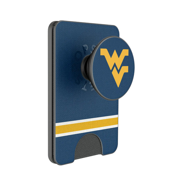 West Virginia University Mountaineers Stripe PopSockets MagSafe-Compatible PopWallet+
