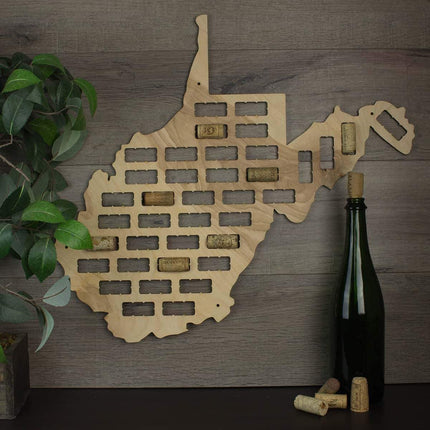 West Virginia Wine Cork Map