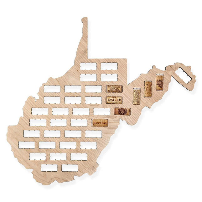 West Virginia Wine Cork Map